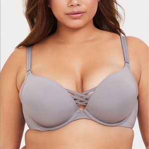 GREY BACK SMOOTHING CORSET PUSH-UP PLUNGE BRA 50C